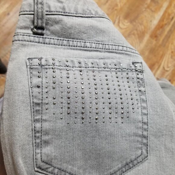 Jones New York Jean 4 Grey Straight Denim Mid New Casual Lexington - Picture 3 of 10